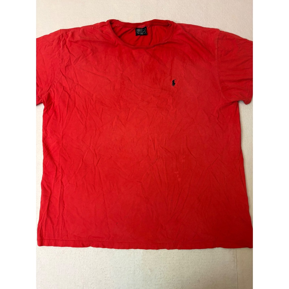 Polo Ralph Lauren Mens XL Red Short Sleeve Cotton T-Shirt Pony Logo Basic Tee